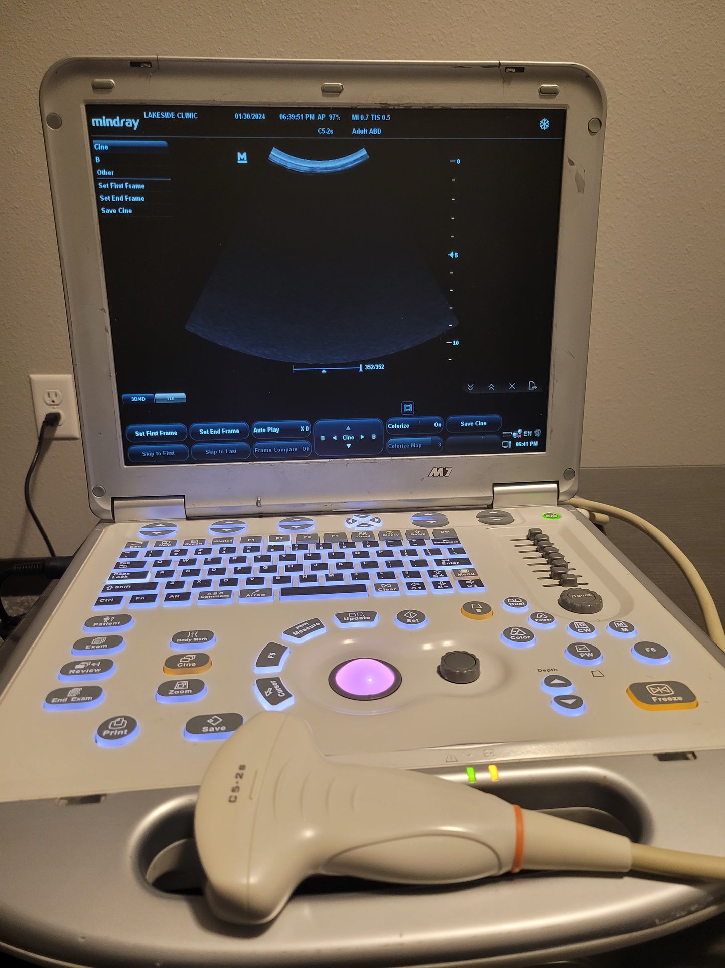 Mindray M7 Ultrasound with Probe